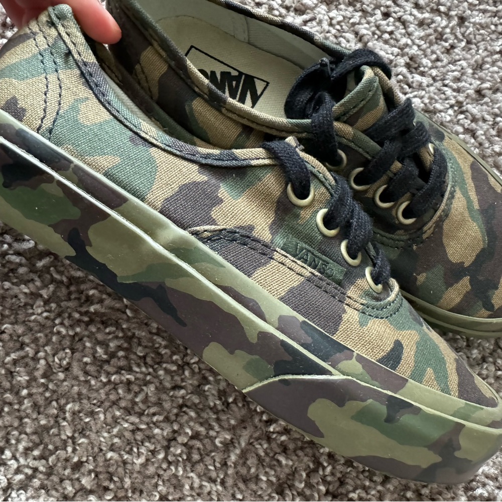 New Vans Kids Green Camouflage Sneakers